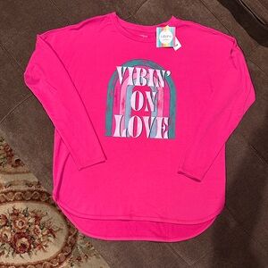 Cabana Life Pink Long Sleeve Shirt NWT